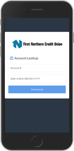 Screen showing MessagePay account lookup