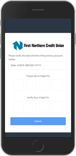 Screen showing MessagePay PIN verification