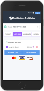 Screen showing MessagePay payment method