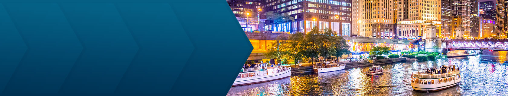 city of Chicago lit up at night, indicating energy