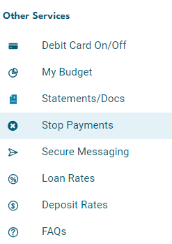List of external URLs in online banking