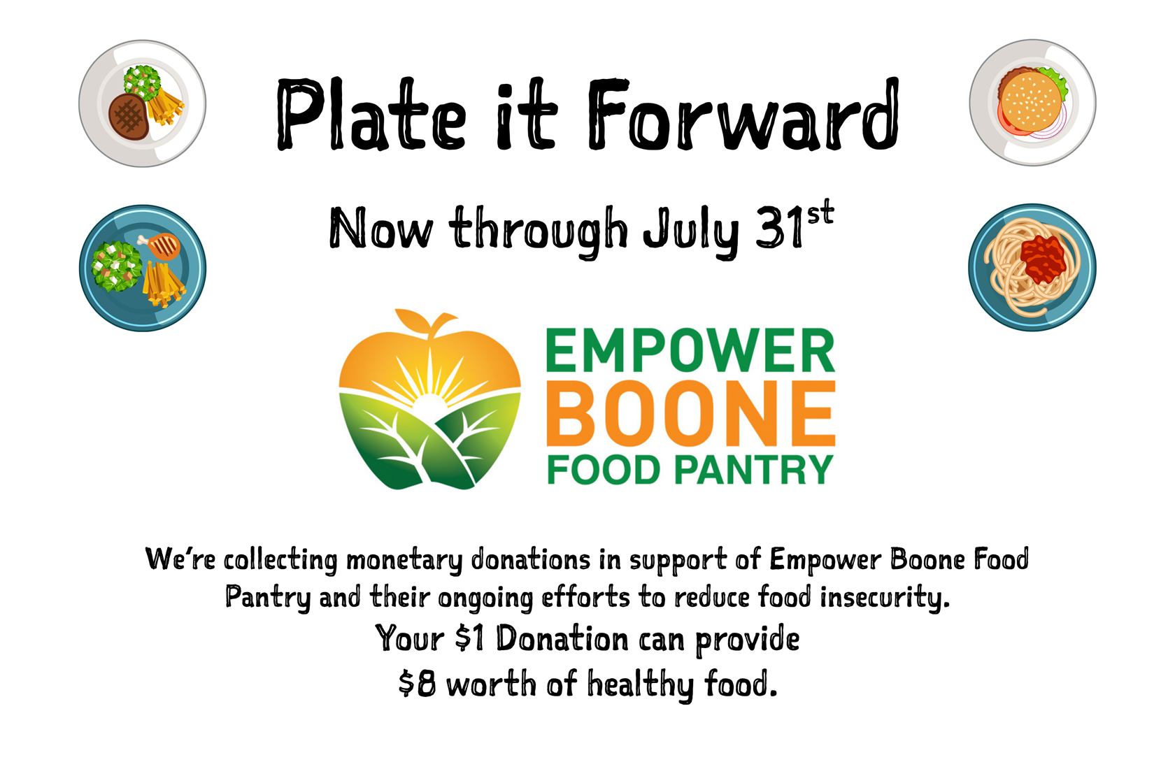 Plate It Forward for Empower Boone (Rockford) 