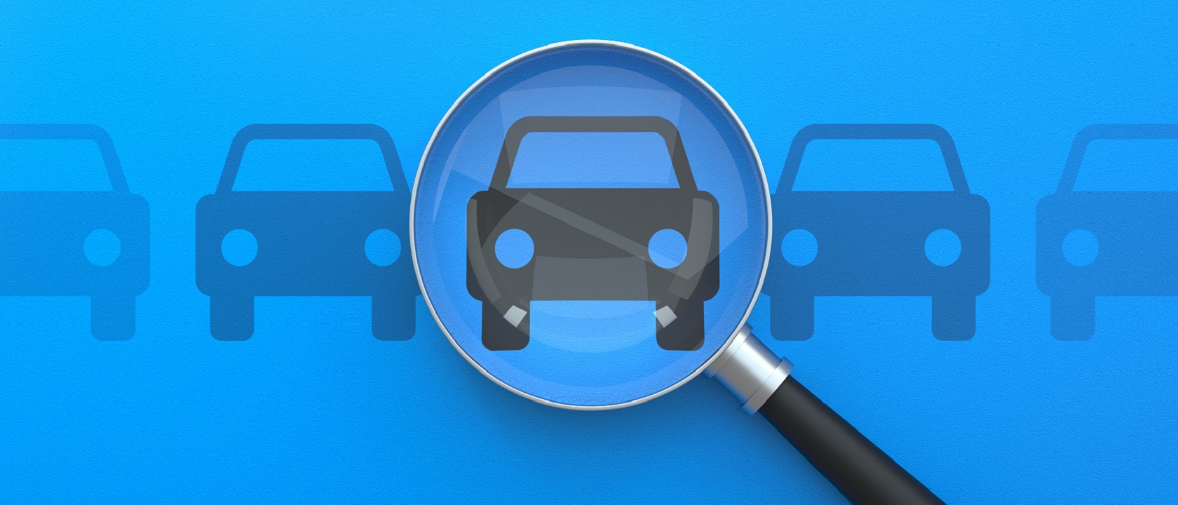 cars under a magnifying glass